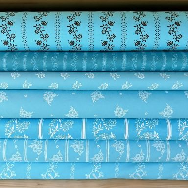 Hochwertige Trachtenstoffe und traditionelle Dirndlstoffe als Meterware tuerkis und petrol im Chiemgauer Heimatwerk