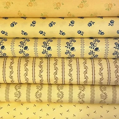 Hochwertige Trachtenstoffe und Dirndlstoffe gelb als Meterware im Chiemgauer Heimatwerk